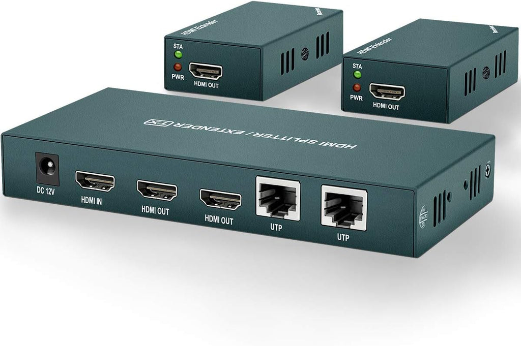 HDMI Extender Splitter 1x2, 165ft (50m) over CAT5e/CAT6/CAT7 Cable E6417