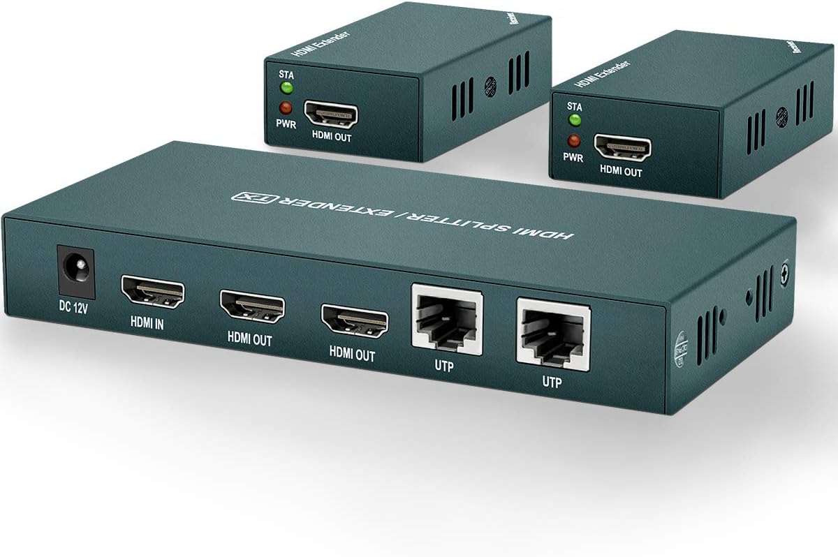HDMI Extender Splitter 1x2, 165ft (50m) over CAT5e/CAT6/CAT7 Cable E6417