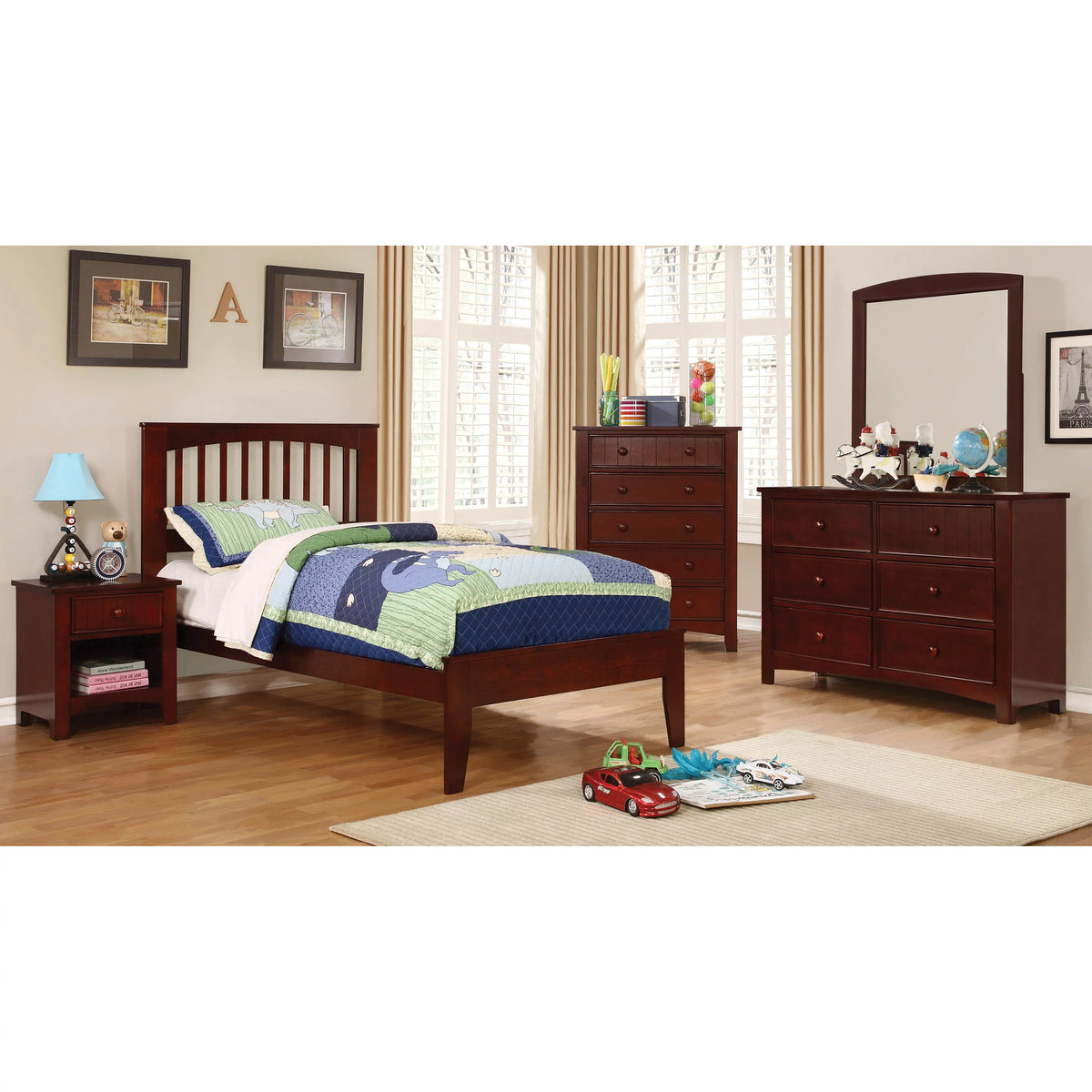 Cherry 1-Drawer Nightstand F9656