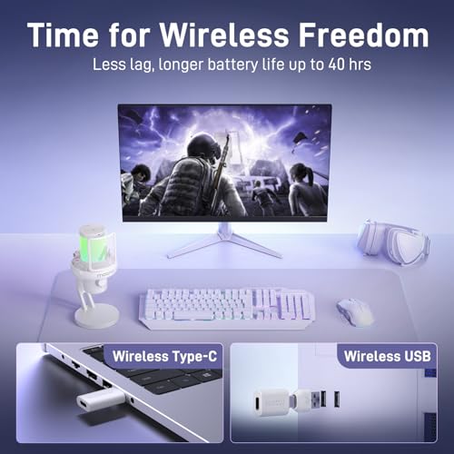 Wireless Microphone with 3-Level Noise Cancellation USB Mic Z940