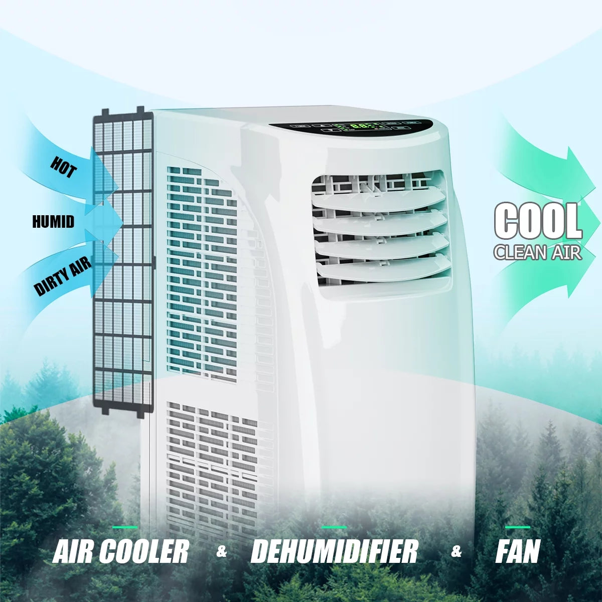 8000BTU Portable Air Conditioner & Dehumidifier M997