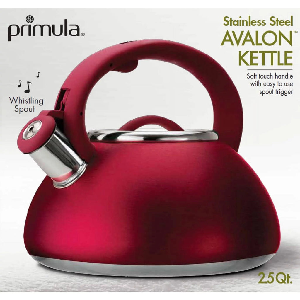 Stainless Steel Whistling Kettle, 2.5 Quarts, Matte Red B4033