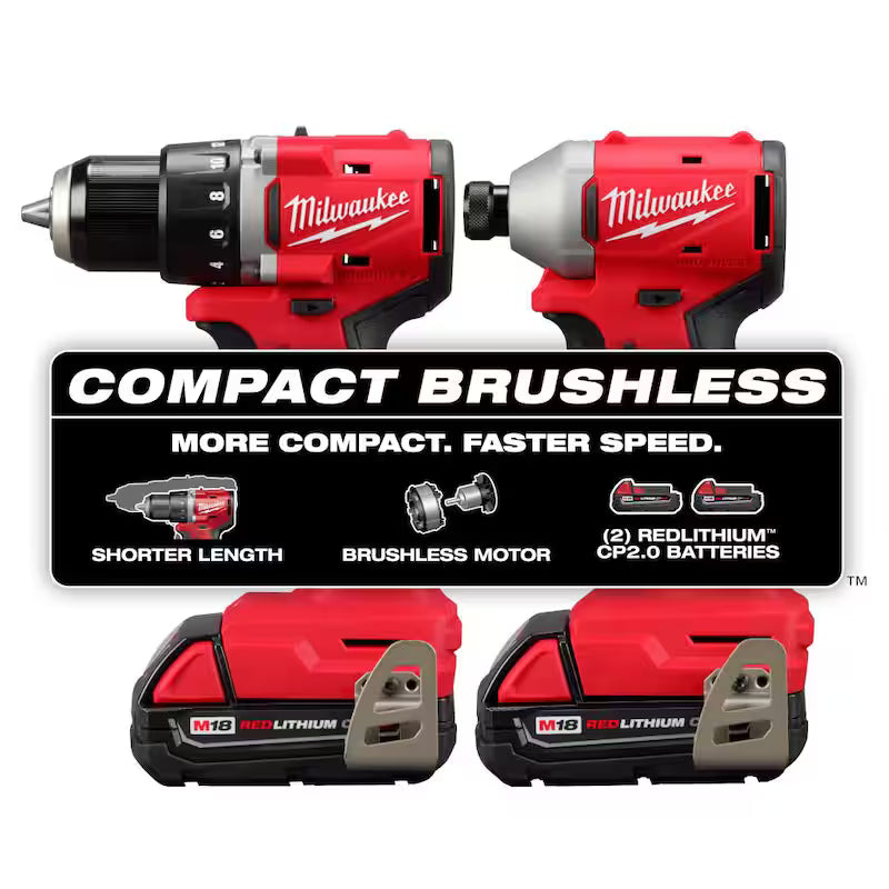 18V Lithium-Ion Brushless Cordless Compact Drill/Impact Combo Kit with Reciprocating Saw M60113