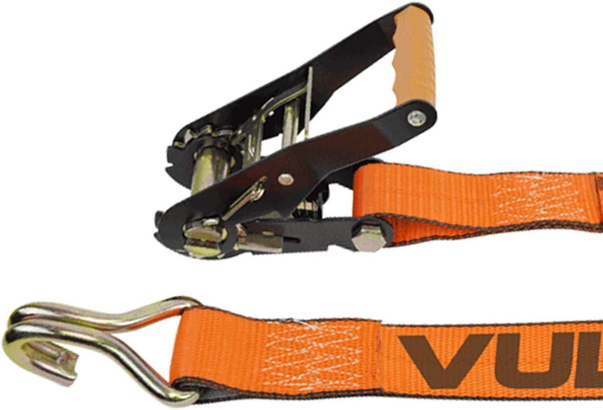 Ratchet Strap with Wire Hooks, 2 Inch x 27 Foot, 3,300 Pound Safe Working Load, Pack of 2 L9432