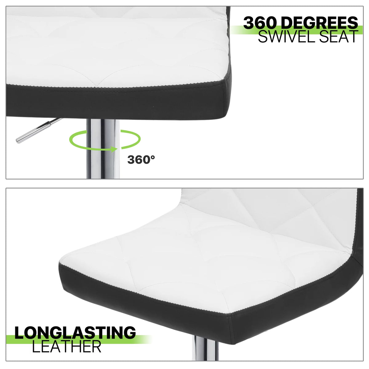 Set of 2 Faux Leather Adjustable Swivel Barstools G13321