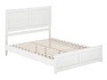 Queen Solid Wood Low Profile Platform Bed with Footboard, White Q3726