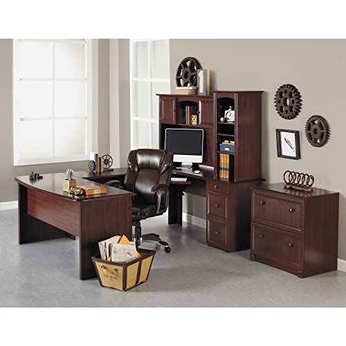 65"W U-Shaped Executive Corner Desk, Cherry F3689