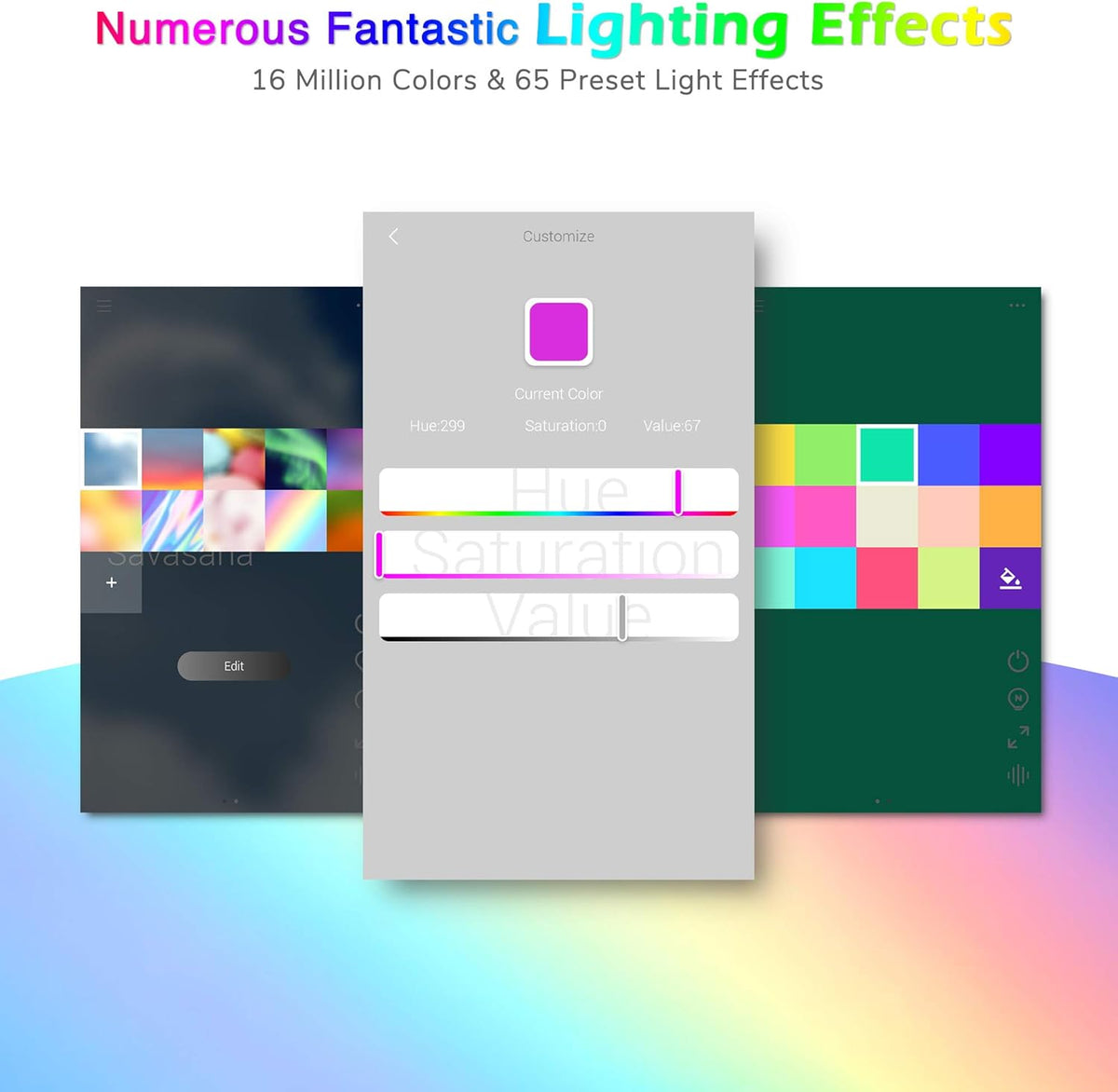 6.6 Ft WIFI Smart LED Strip Light Kit 5050 RGB Color Changing Pack of 2 B227