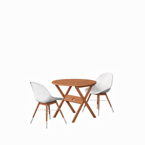 3-Piece Eucalyptus Wood Patio Dining Set H404