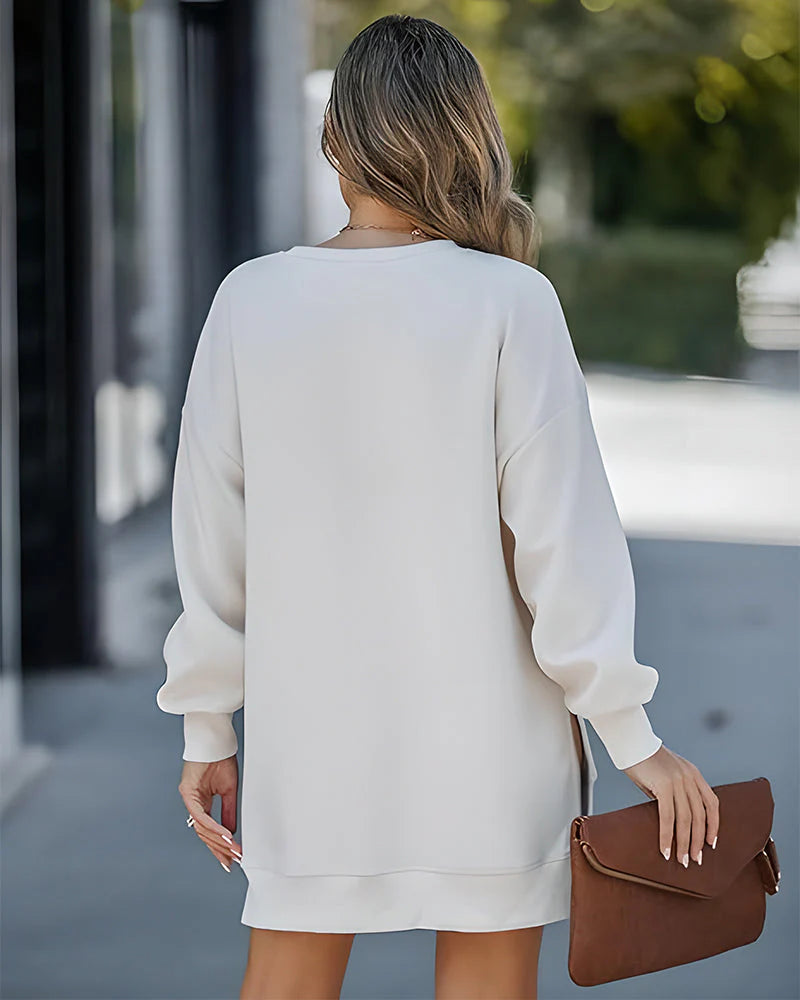 Long Sleeve Zipper Oversized Sweatshirt Q482029