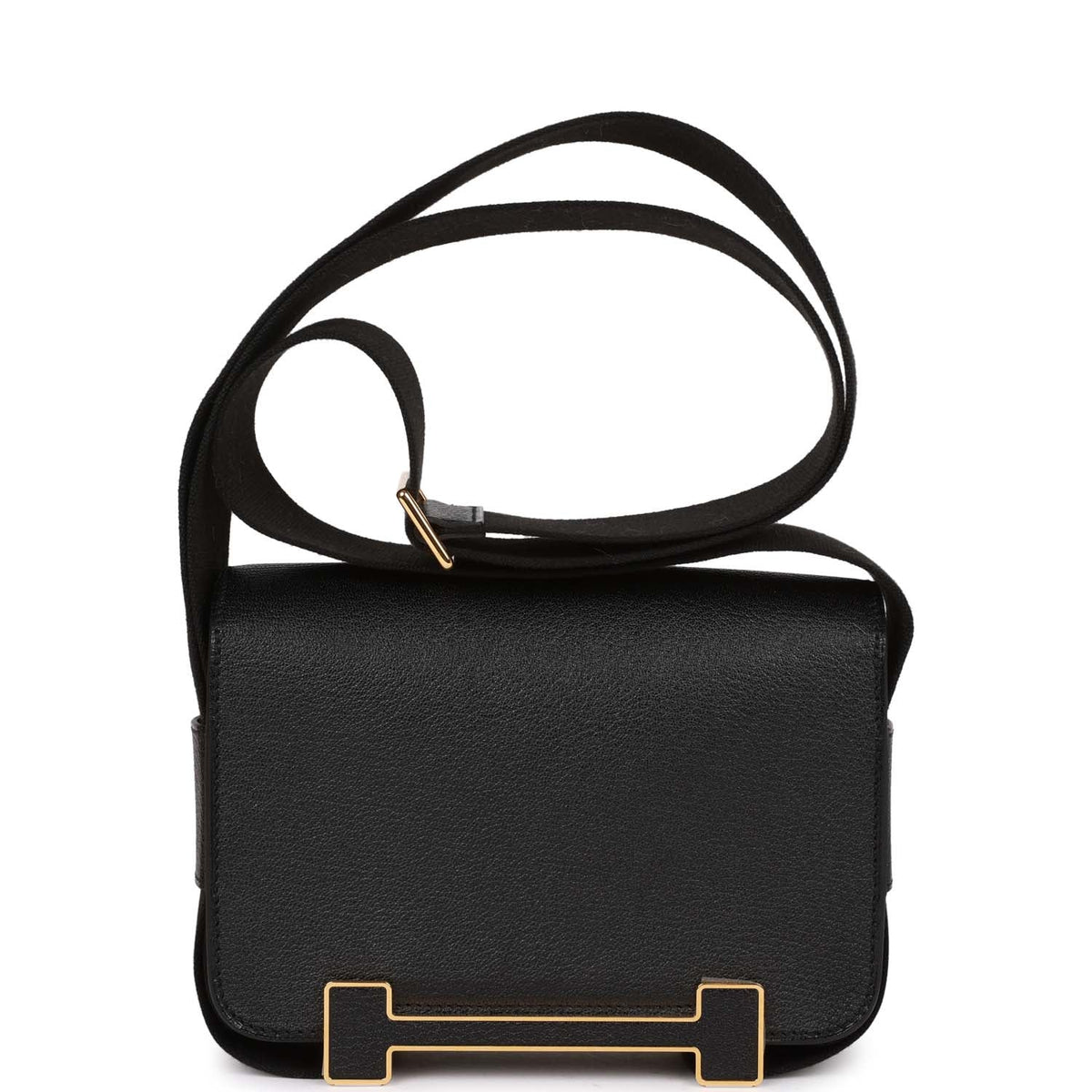 Black Chevre Gold Hardware Geta U887384