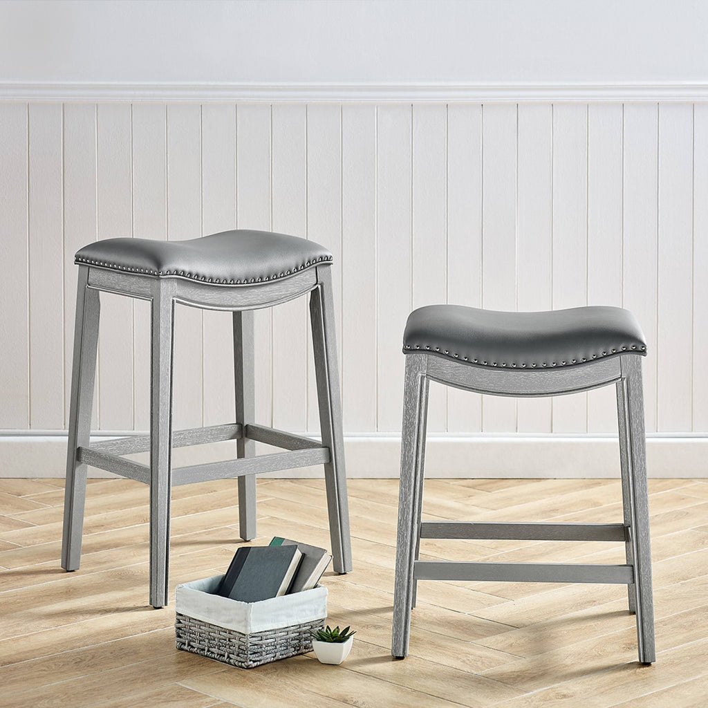 Blue PU Leather Bar Stool P842