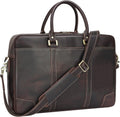 Full Grain Leather 18.5'' Laptop Briefcase Messenger Bag Y308