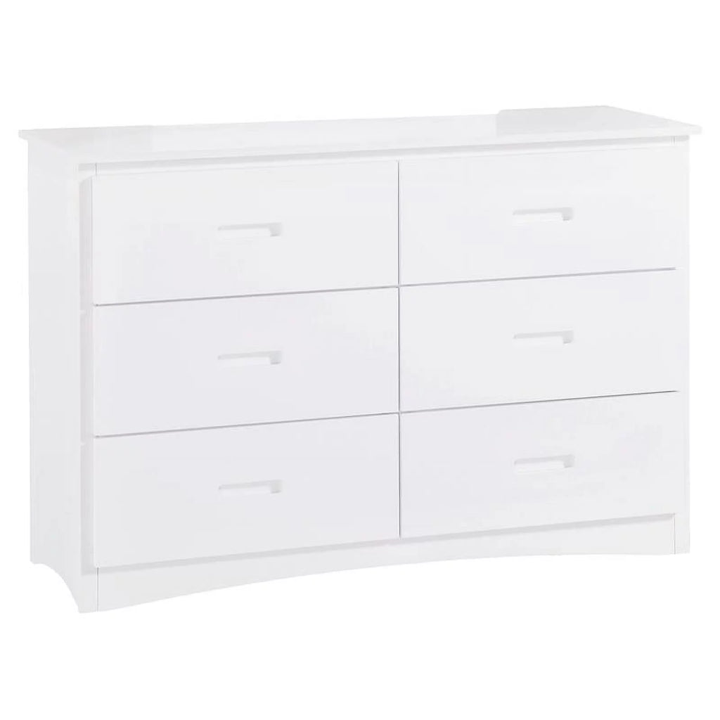 White 6 Drawer Transitional Wood Dresser V618