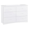 White 6 Drawer Transitional Wood Dresser V618