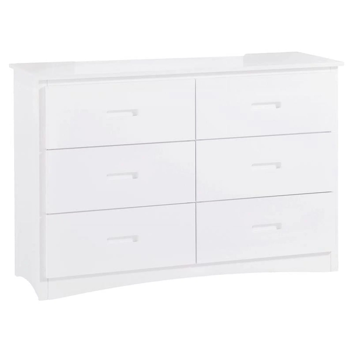 White 6 Drawer Transitional Wood Dresser V618