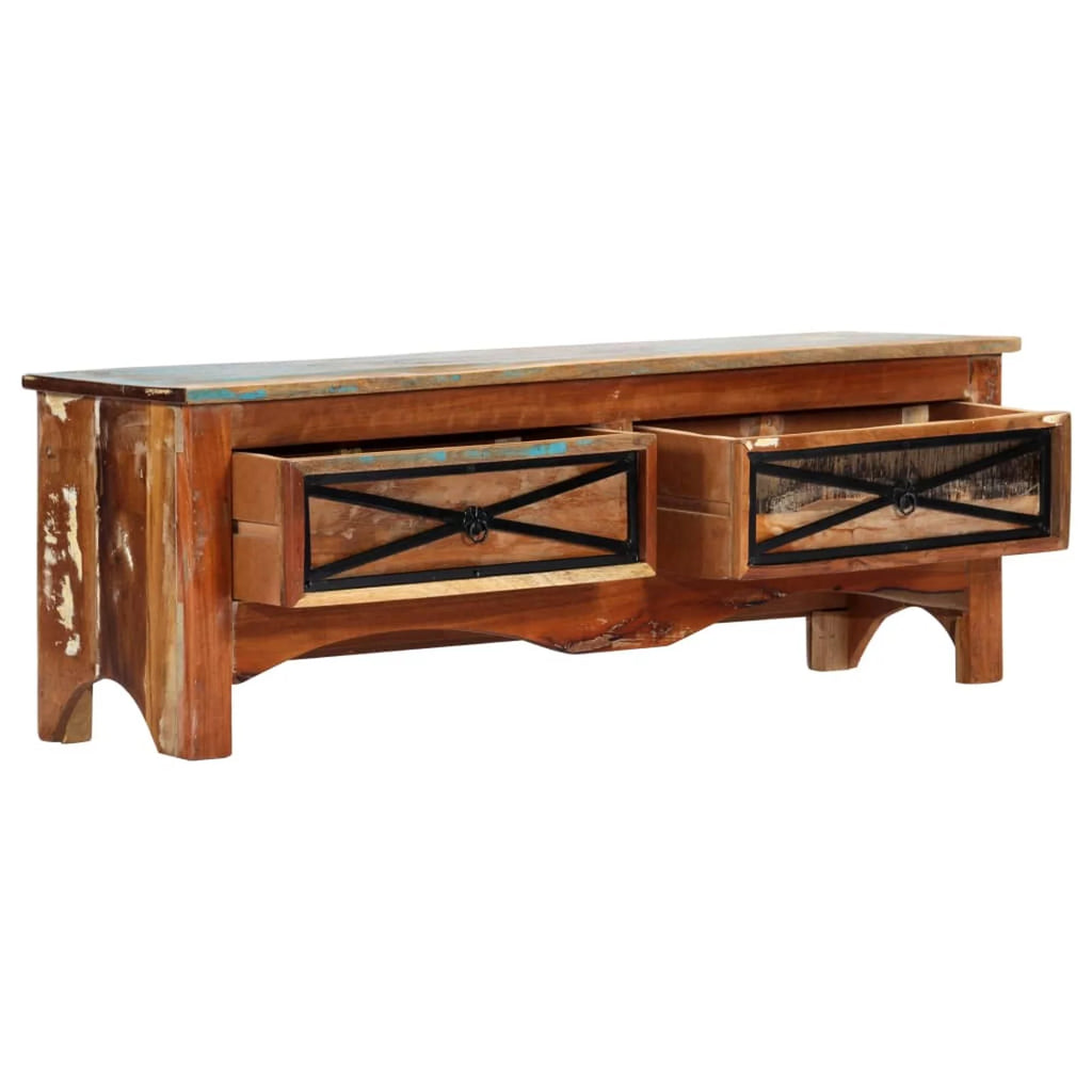 Reclaimed Wood TV Cabinet with 2 Storage Drawers C829