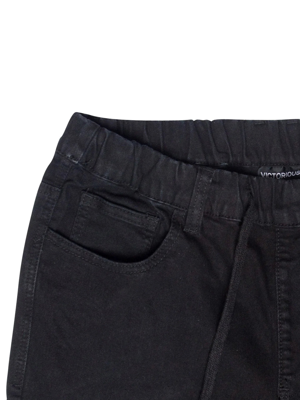 Slim Fit Biker Denim Jogger Jeans Black 4XL Y330374