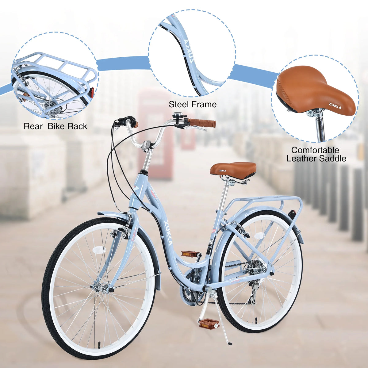 26 Inch 7 Speed Steel Frame Cruiser Bike U936