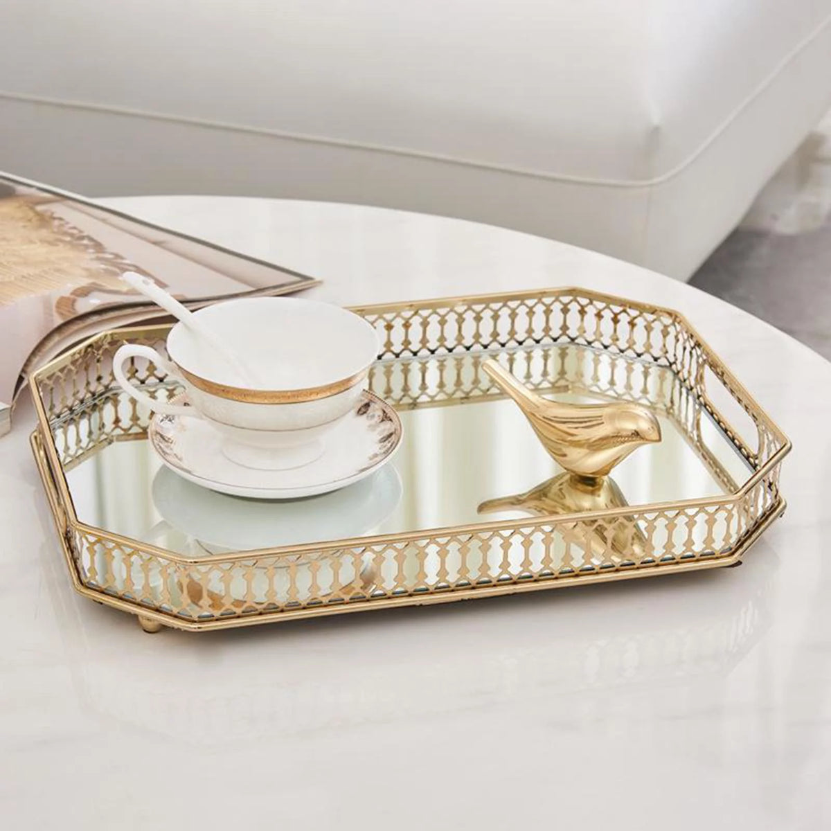 Gold Mirror Tray V685