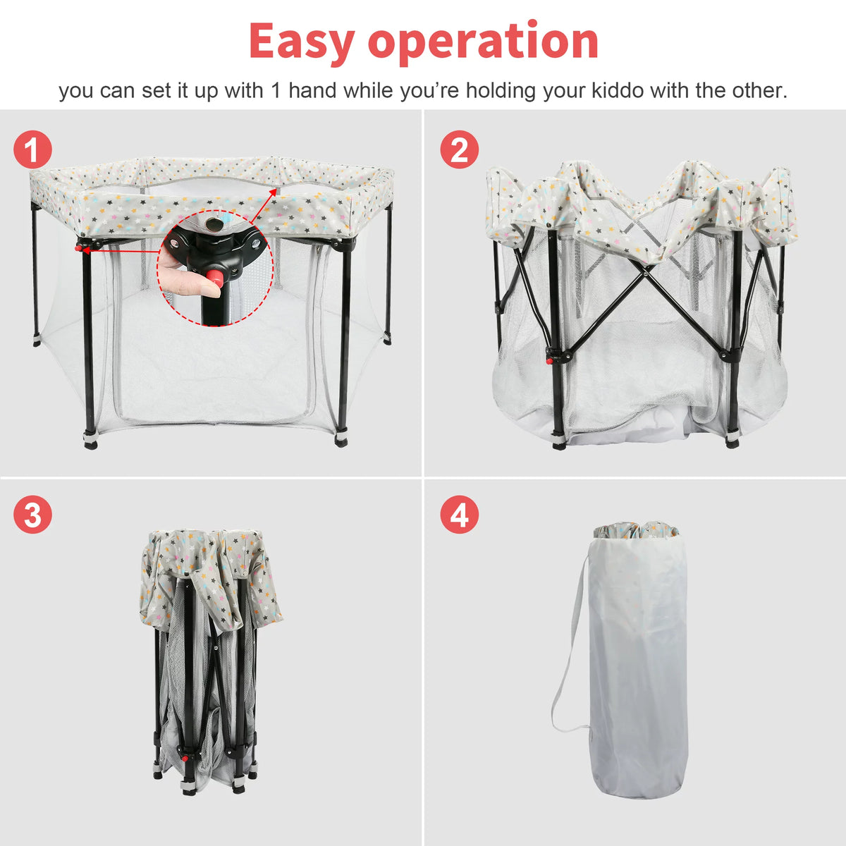 Portable Playard with Zipper Door Y111733