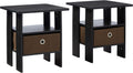 2-Pack Bin Drawer End Table Nightstand Z718