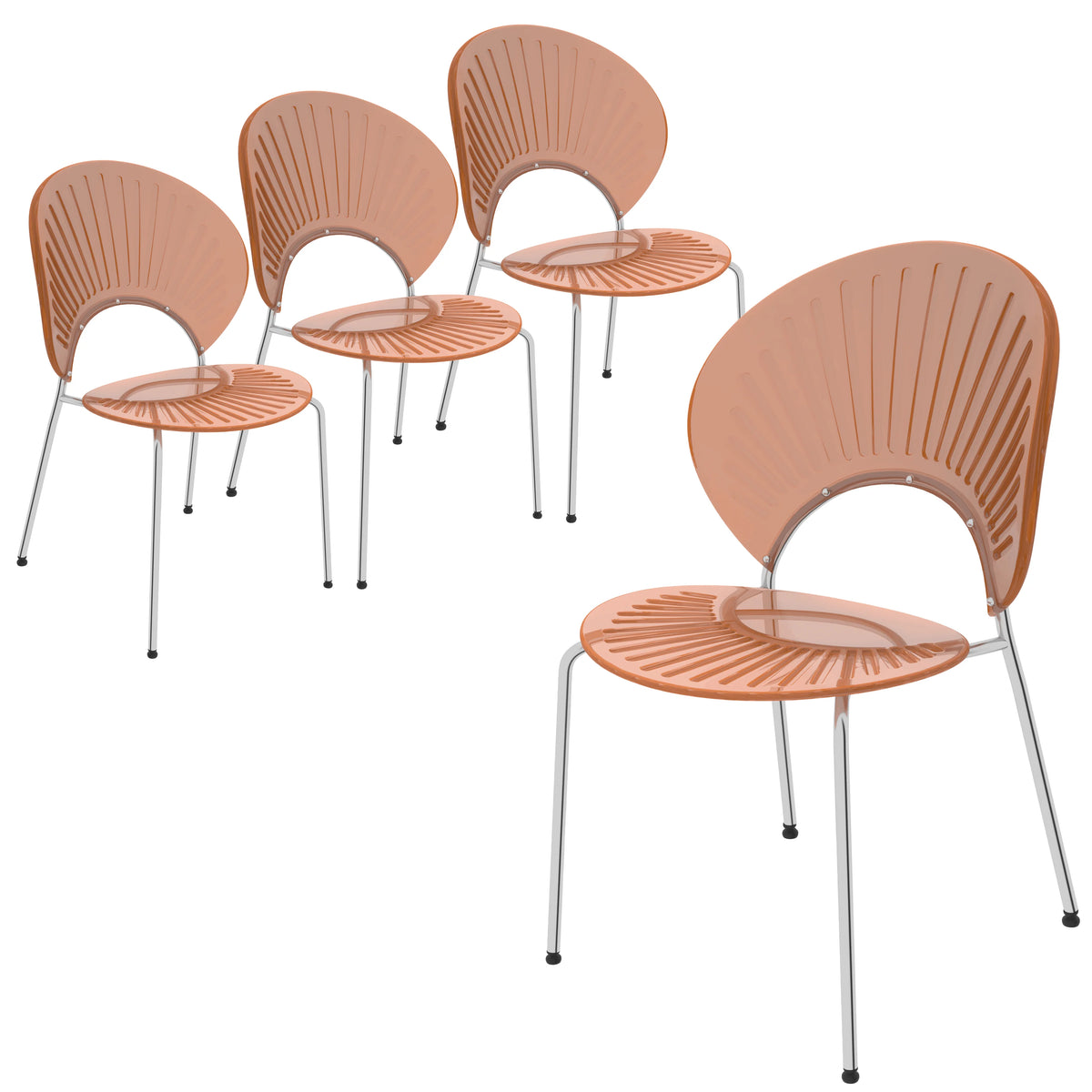 Amber Plastic Dining Chair Set of 4 S78930