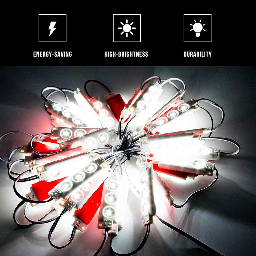 60ft Super Bright Pure White LED Module with UL 12v AC Power Supply L720