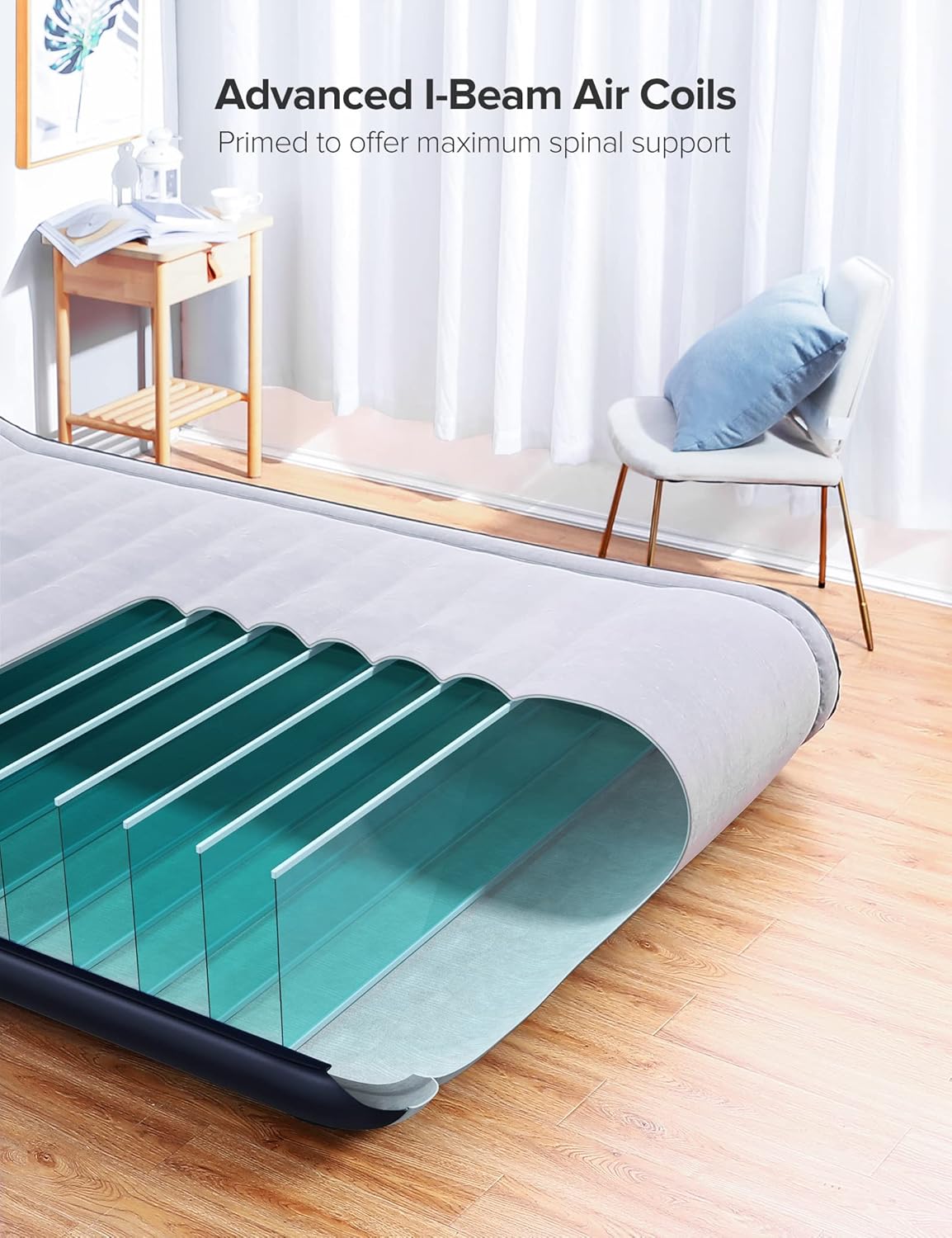 Queen Air Mattress with Built in Pump Inflatable Air Bed N63389