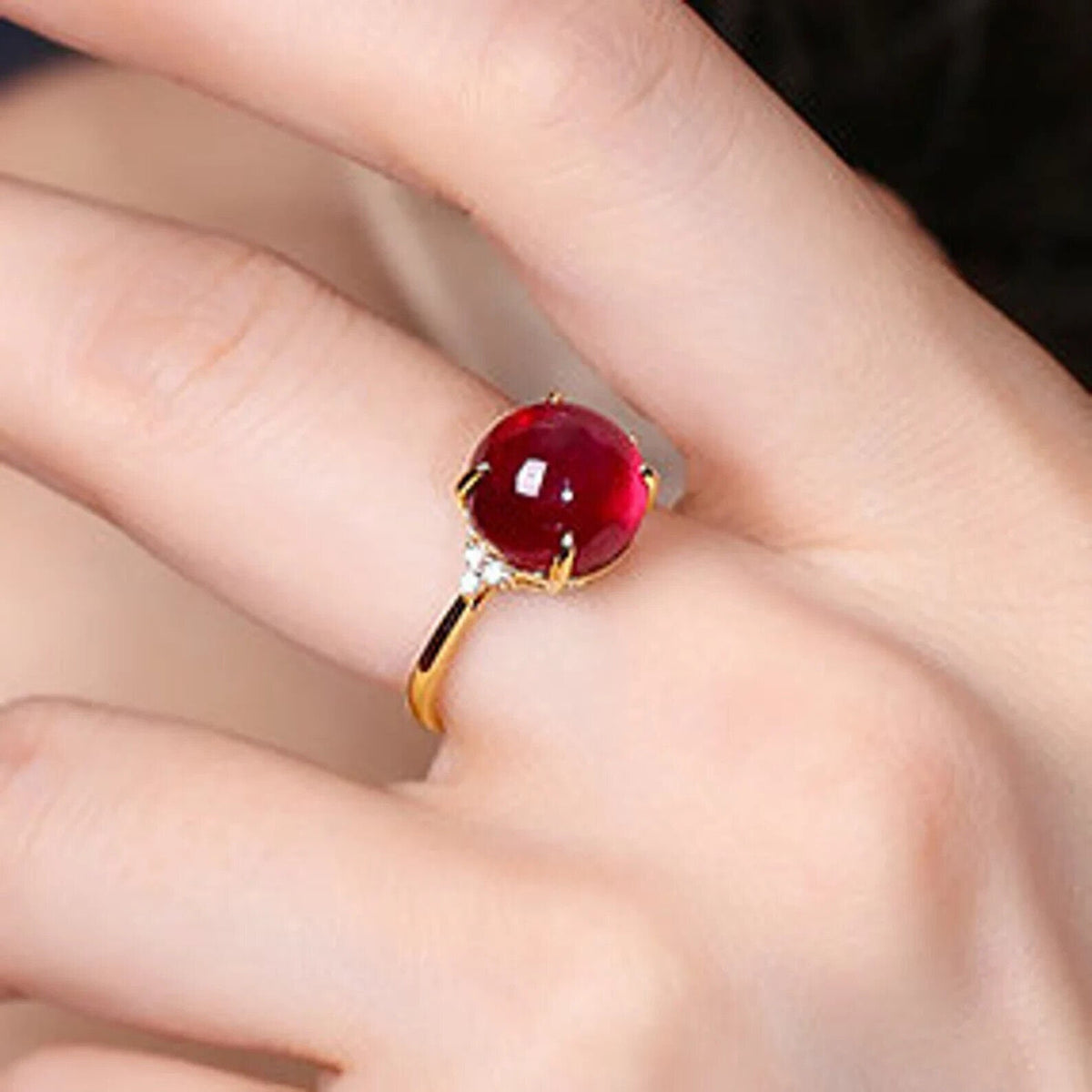 14k Gold Red Ruby Ring R147