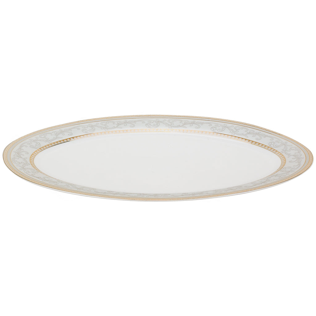 57-piece Porcelain Dinnerware Set with Gold Accent A731415