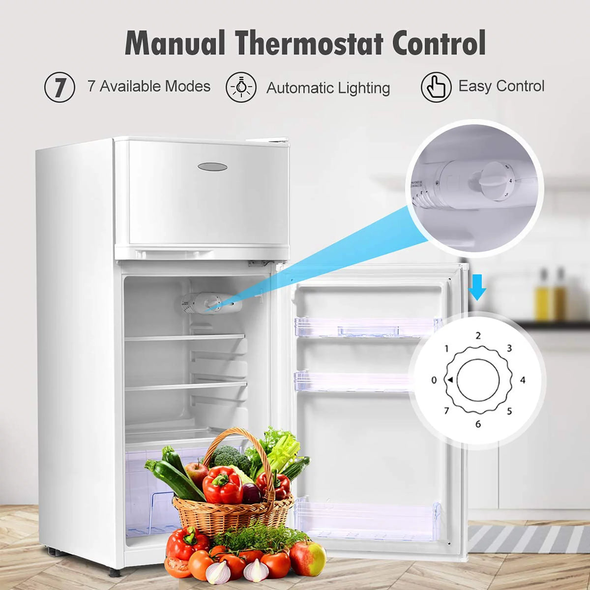 2 Doors 3.4 cu ft. Compact Mini Refrigerator Freezer A83244