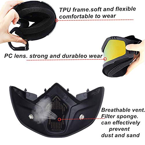 Motorcycle Goggles with Removable Face Mask G2148