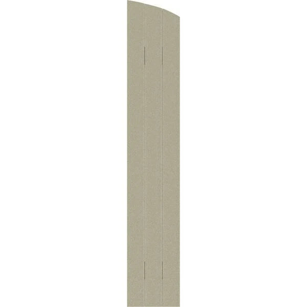 Rustic Faux Wood Shutters with Elliptical Arch Top P919101
