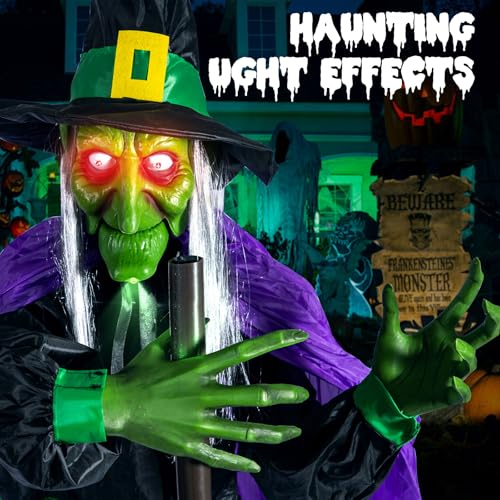 12 Ft Animated Hovering Witch with Sound & Touch Activated Sensor V5032