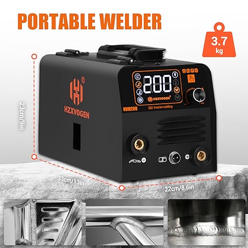 200A MIG Welder 3 in 1 Gasless MIG/Lift TIG/Stick Welding Machine Portable IGBT Inverter E406493