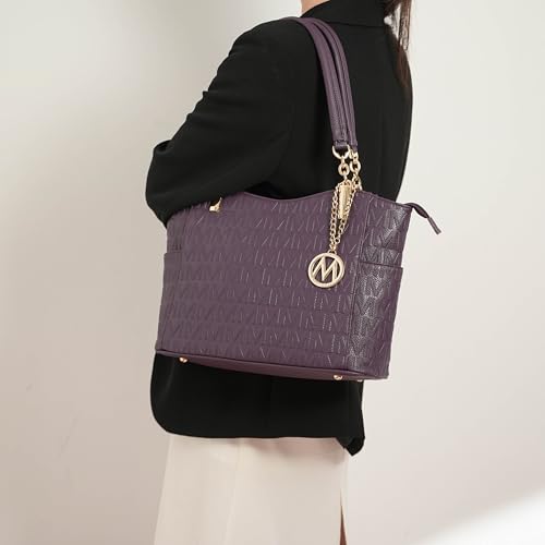 Vegan Leather Shoulder Bag Tote Bag Purse Set H417