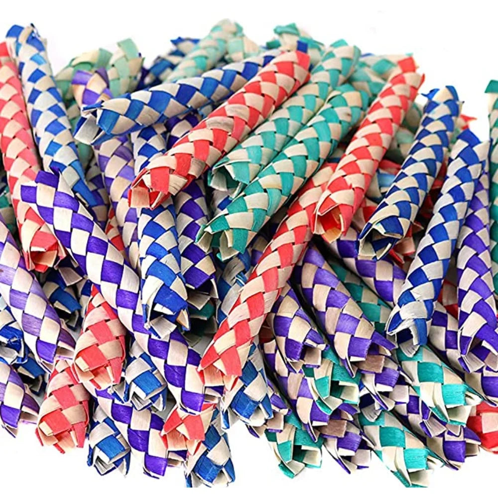 Classic Chinese Bamboo Finger Traps, Pack of 72, Assorted Colors U7768