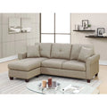 2 Piece Beige Fabric Compact Sectional Sofa Set V66731