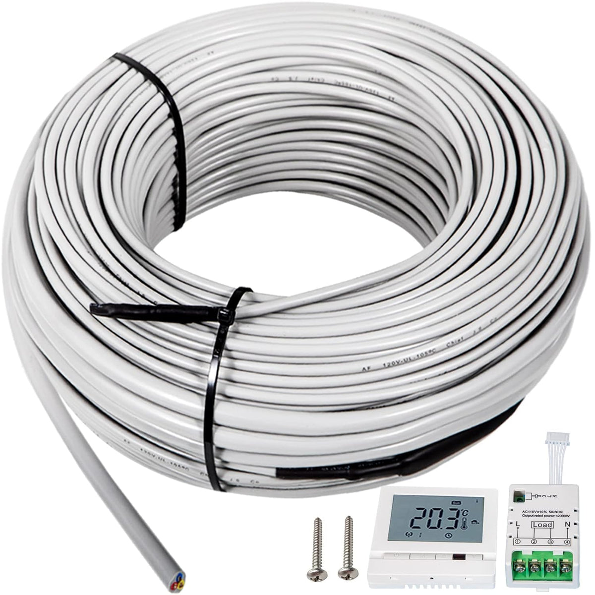 Floor Heating Cable 21.3 Square Feet with Temperature Control Panel H611