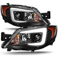 Black LED Light Tube Projector Headlights W214