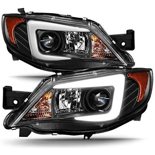 Black LED Light Tube Projector Headlights W214