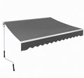 Manual Retractable Awning Sun Shade Shelter for Patio Deck, Grey I832471