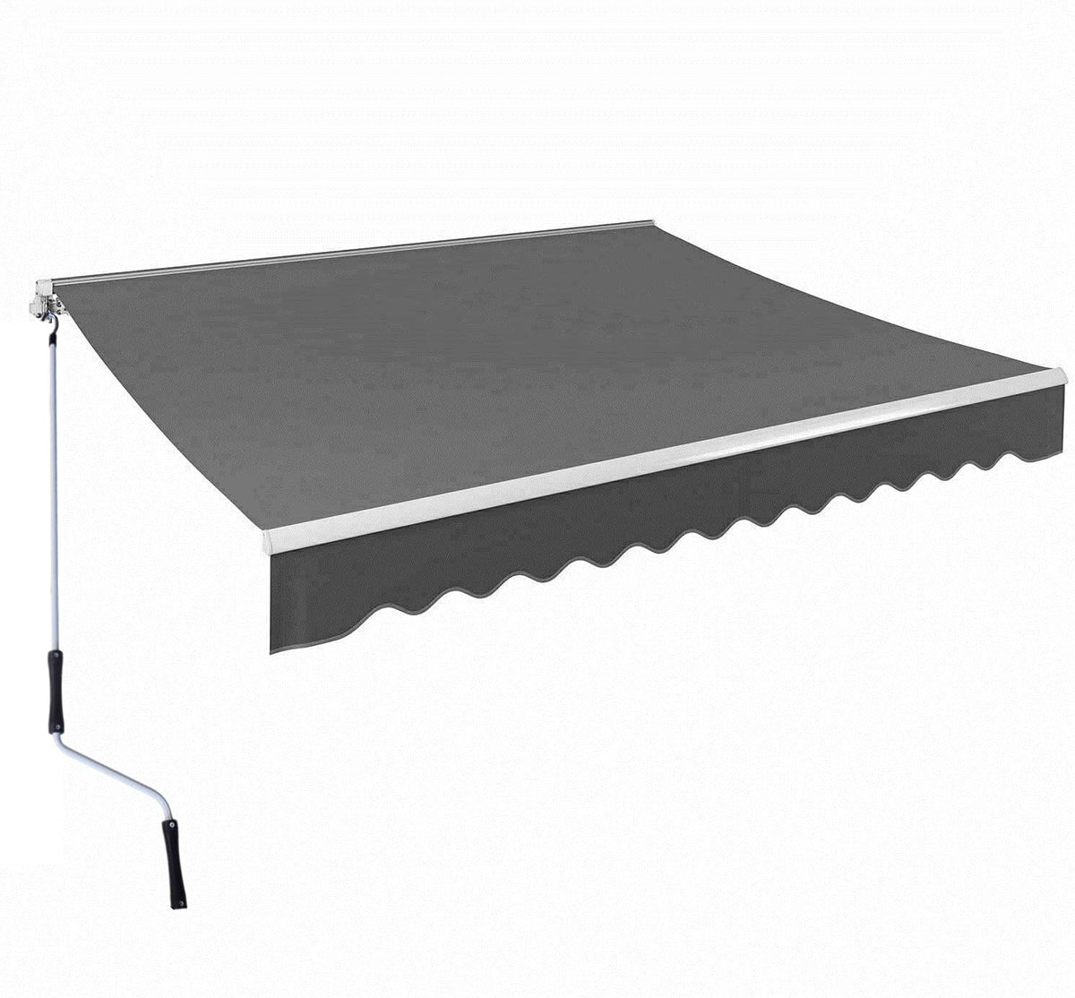 Manual Retractable Awning Sun Shade Shelter for Patio Deck, Grey I832471