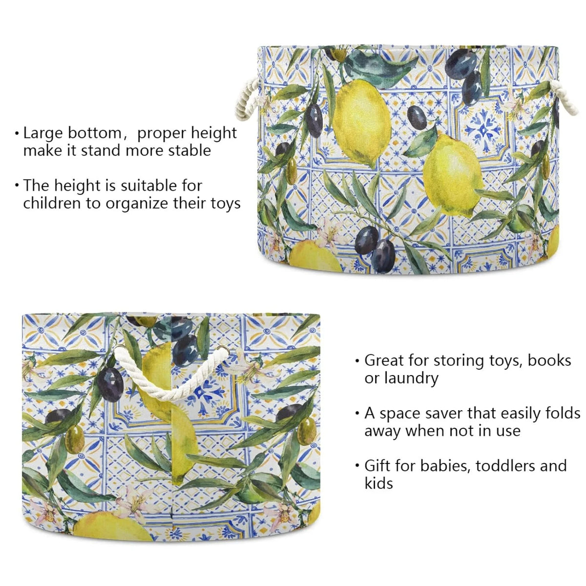 Collapsible Storage Basket with Handle, 20x20x14 in Z124