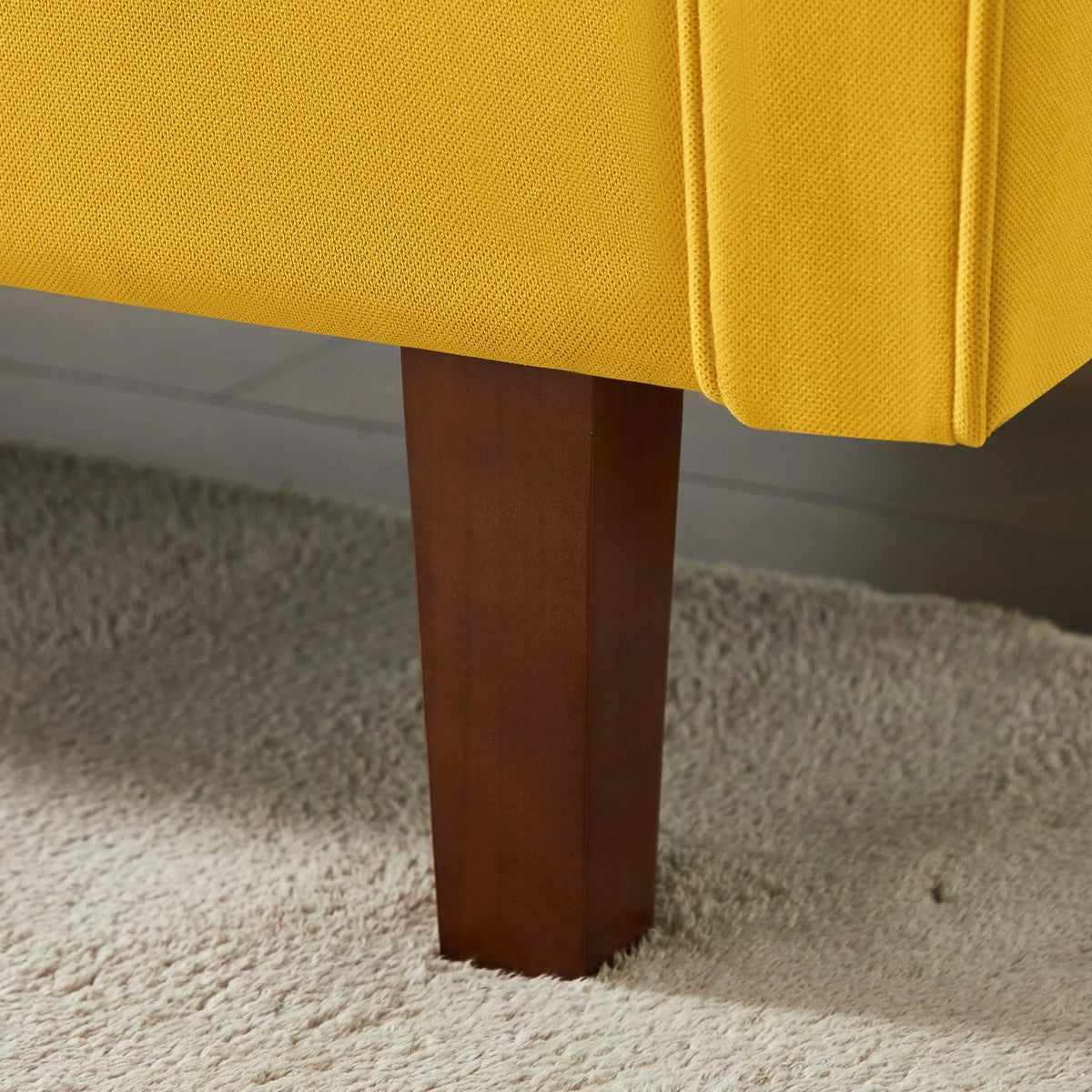Yellow Linen Convertible Sleeper Sofa with Removable Armrests H7318