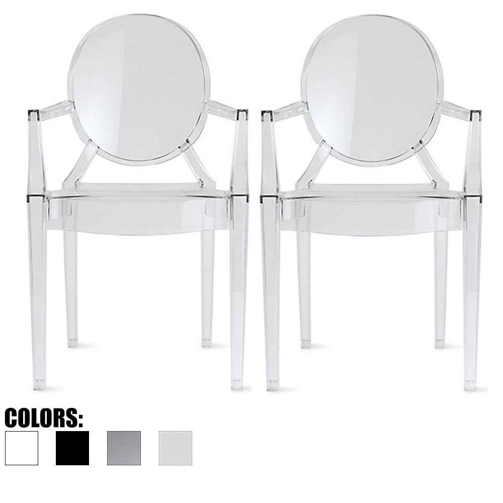 Clear Plastic Dining Chairs Set of 2 U16885