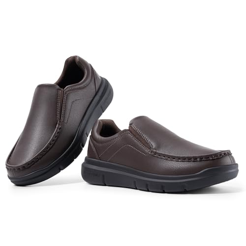 Black Leather Slip On Loafers U536308