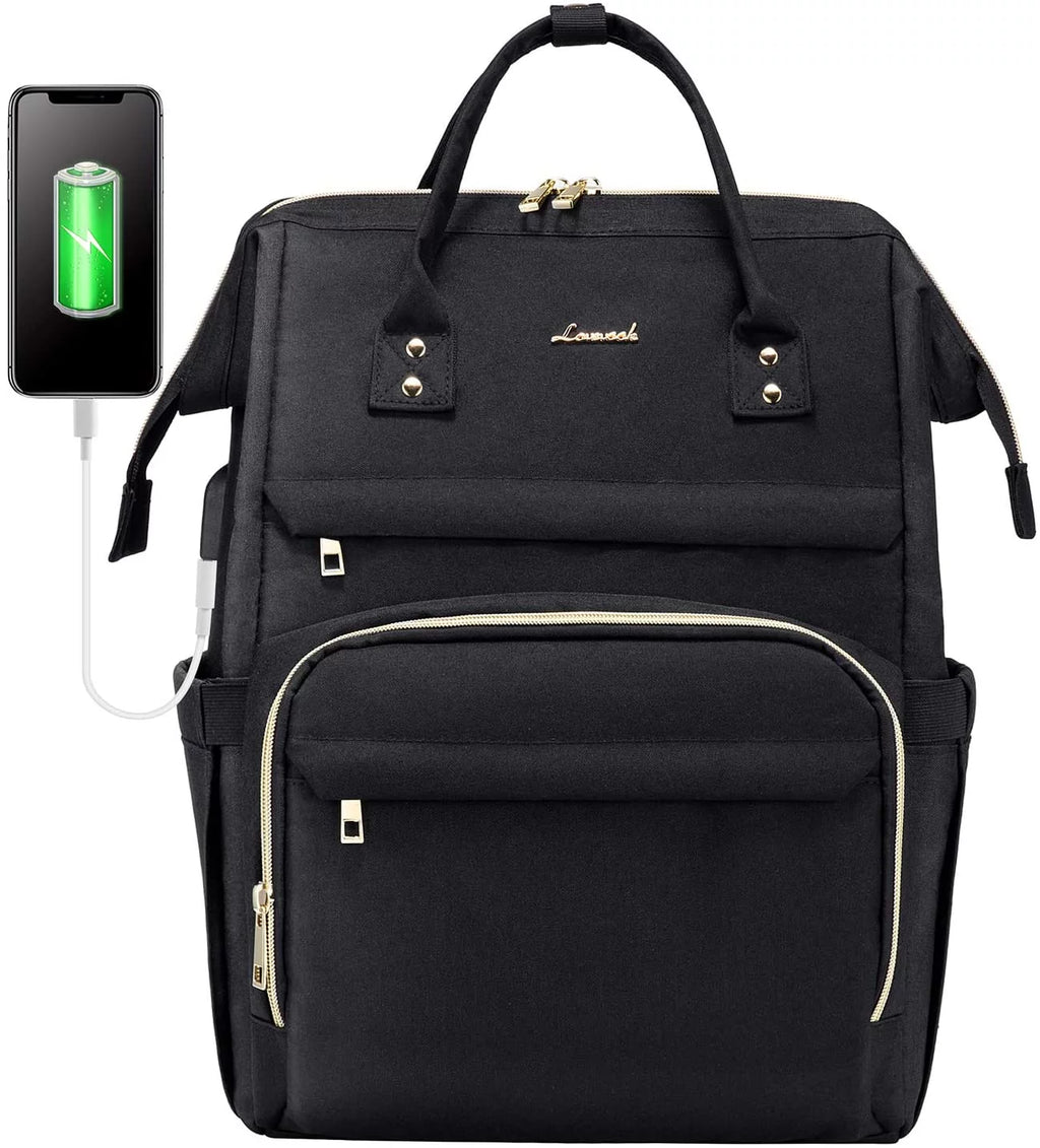 17" Waterproof Laptop Backpack with USB-Black O97326