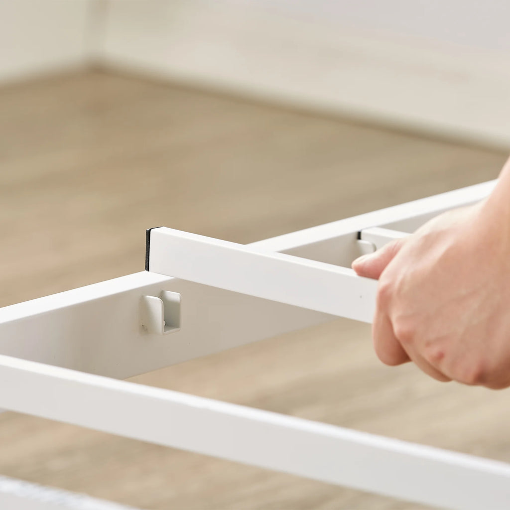 White Full Metal Platform Bed Frame S70958